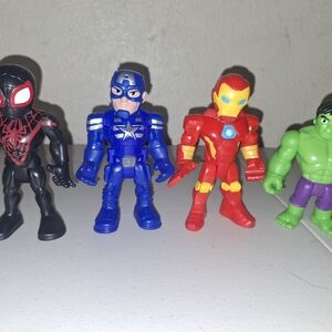 Mattel Blue Captain & Red Iron Hero Action Figure Set